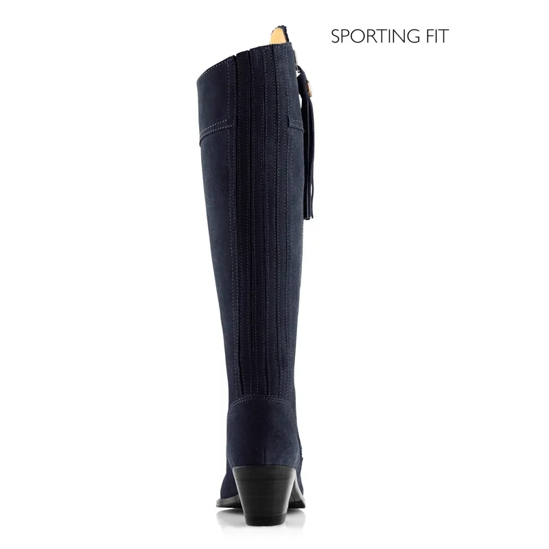 Fairfax and Favor Regina Heeled Boot Sporting Fit in Navy Suede-2