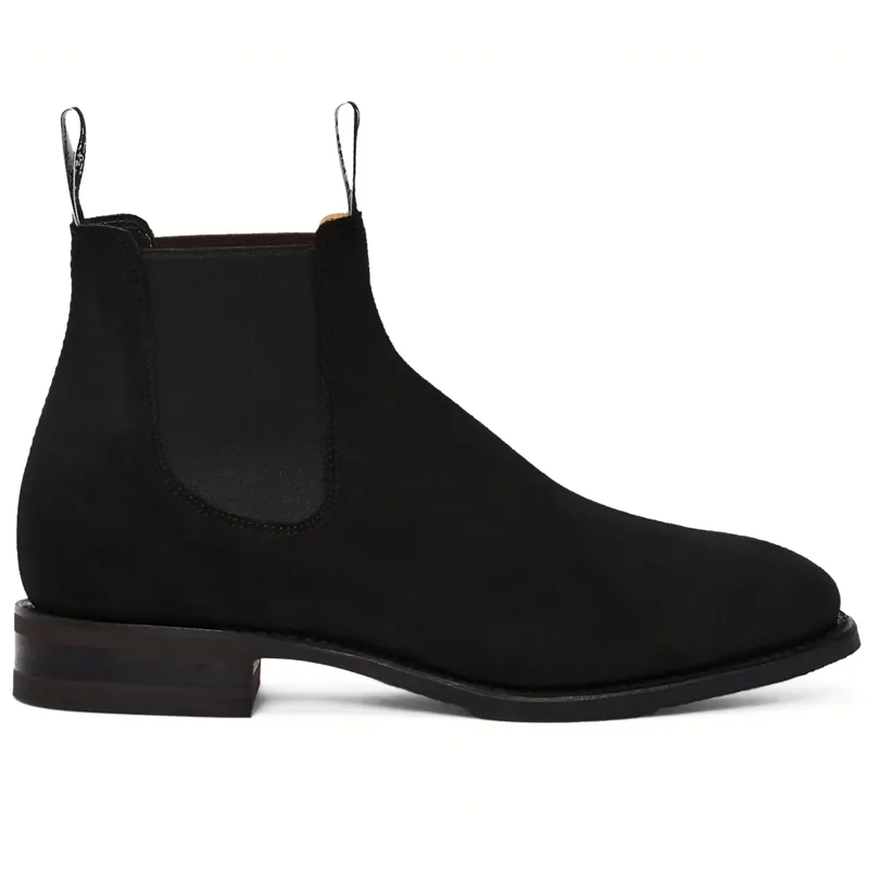 R M Williams Comfort Craftsman Boot in Black Suede