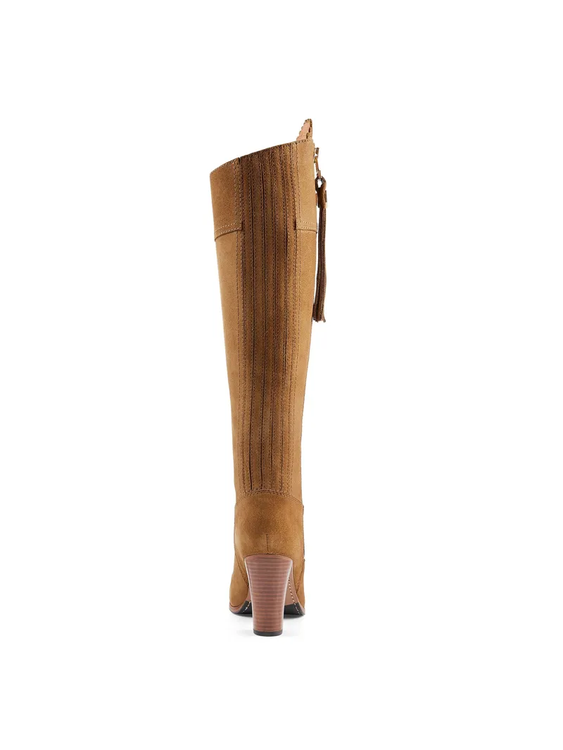 Fairfax and Favor Regina High Heeled Boots Regular Fit in Tan Suede-3