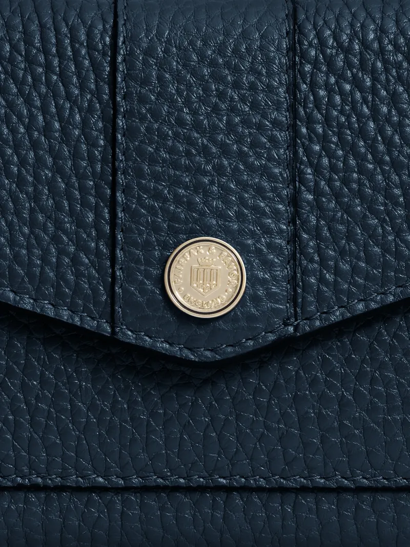 Fairfax and Favor Langford Button Purse in Teal Leather-4