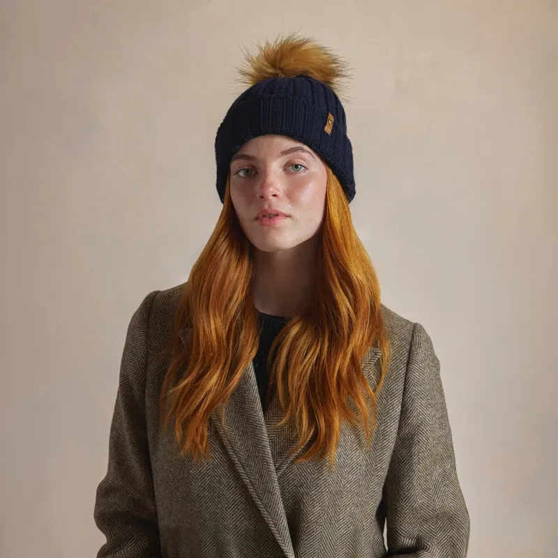 Fairfax and Favor Signature Bobble Hat in Navy-1