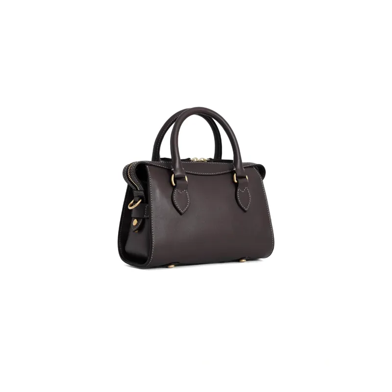 Fairfax and Favor Mini Kew Top Handle Bag in Mahogany Leather-1