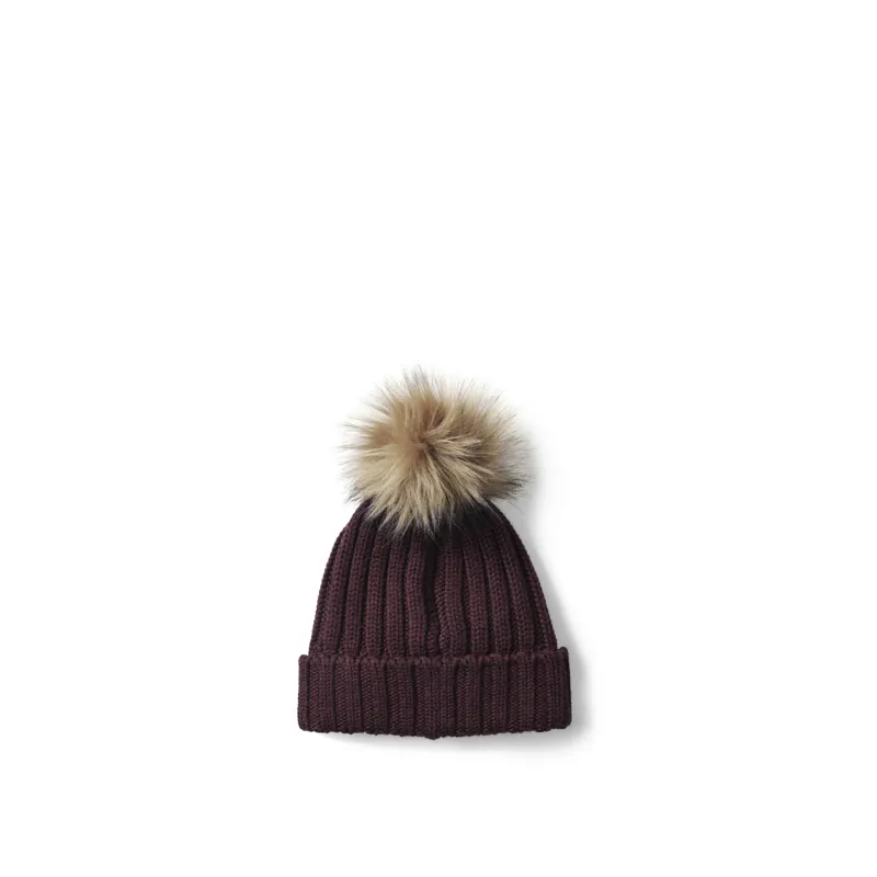 Fairfax and Favor Signature Bobble Hat in Port-2