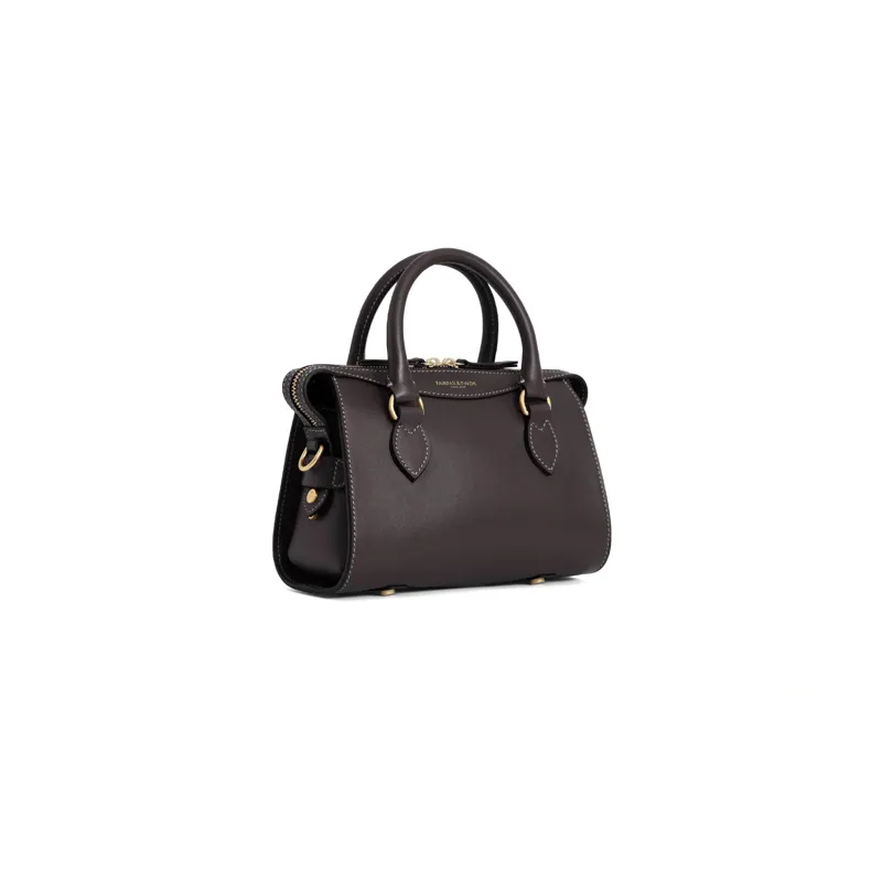 Fairfax and Favor Mini Kew Top Handle Bag in Mahogany Leather-2