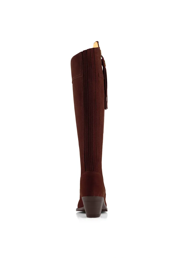 Fairfax and Favor Regina Heeled Boots Regular Fit in Port Suede-2