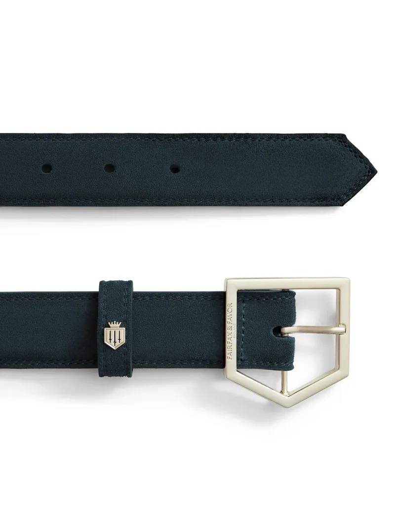 Fairfax and Favor Felbrigg Belt in Teal Suede-3