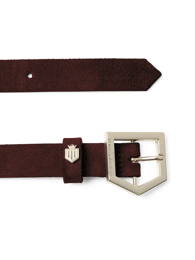 Fairfax and Favor Sennowe Belt in Port Suede-3