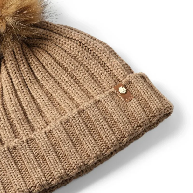 Fairfax and Favor Signature Bobble Hat in Camel-3