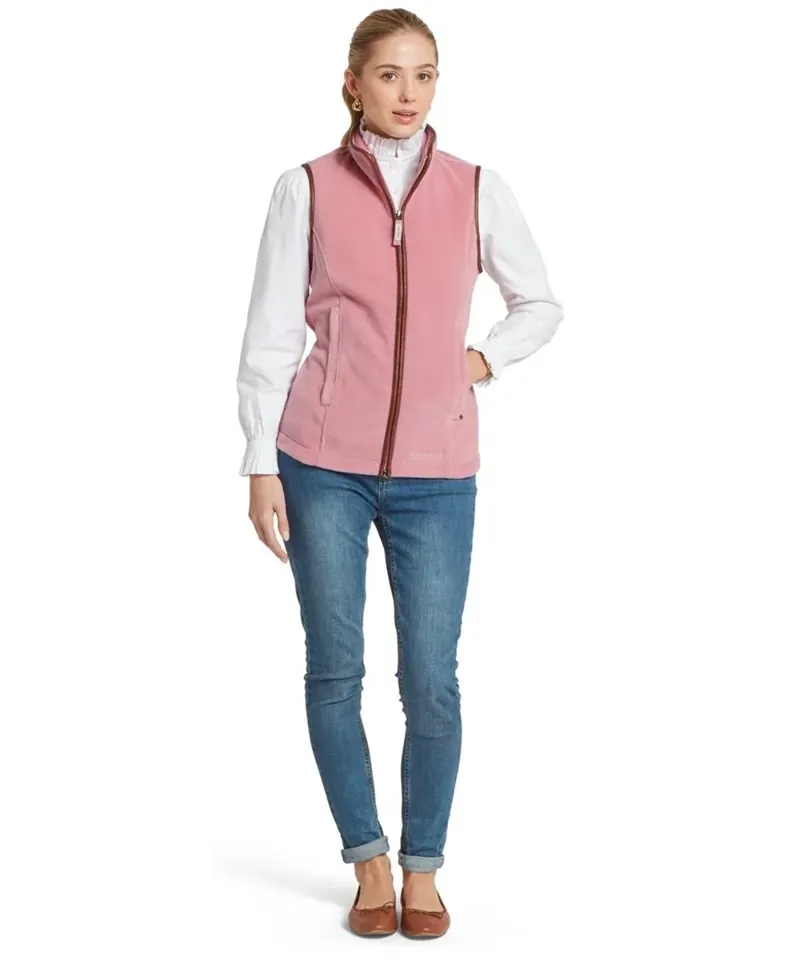 Schoffel Lyndon Fleece Gilet in Antique Rose-2