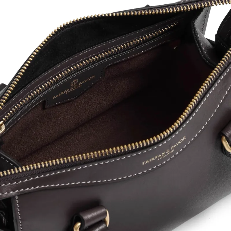 Fairfax and Favor Mini Kew Top Handle Bag in Mahogany Leather-3