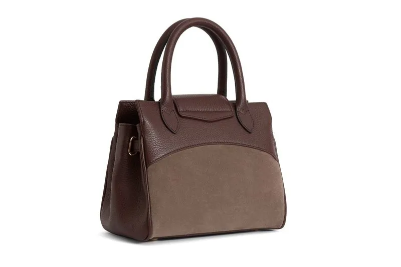 Fairfax and Favor Mini Windsor Bag in Stockist Exclusive Port and Deep Taupe-2