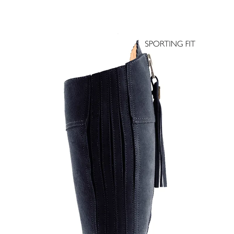 Fairfax and Favor Regina Heeled Boot Sporting Fit in Navy Suede-4