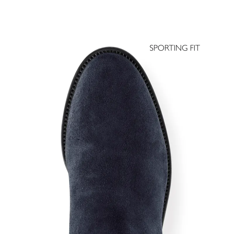 Fairfax and Favor Regina Flat Boots Sporting Fit in Navy Suede-2