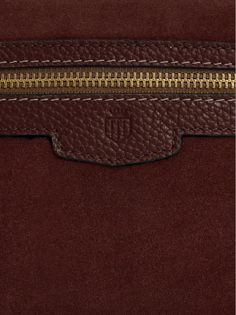 Fairfax and Favor Fulham Crossbody Bag in Port Suede-5