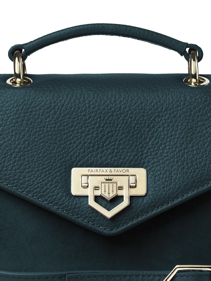 Fairfax and Favor Mini Loxley Crossbody Bag in Teal Suede-4