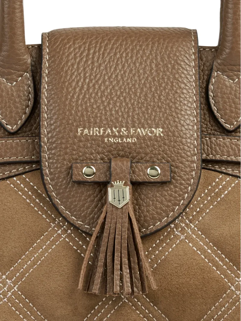Fairfax and Favor Mini Windsor Handbag in Harlequin Tan Suede-4