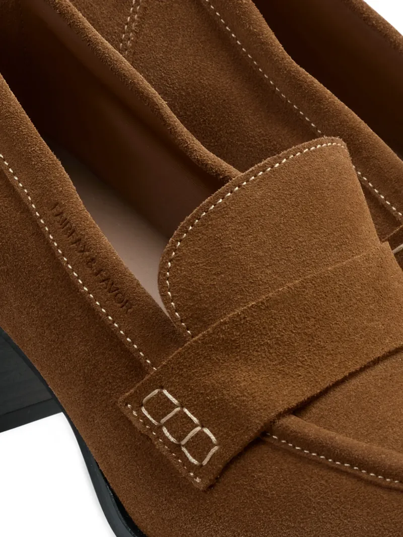 Fairfax and Favor Heeled Wroxham Loafer in Tan Suede-4