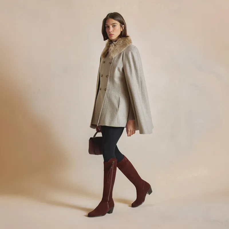 Fairfax and Favor Regina Heeled Boots Regular Fit in Port Suede-5