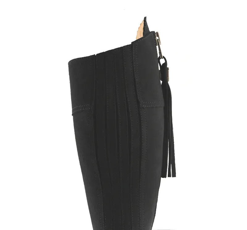 Fairfax and Favor Regina Flat Boots Narrow Fit in Black Suede-2
