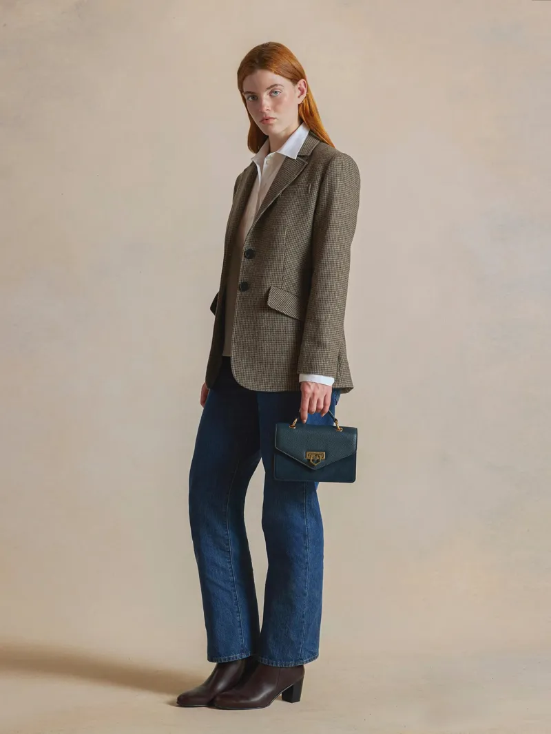 Fairfax and Favor Mini Loxley Crossbody Bag in Teal Suede-6