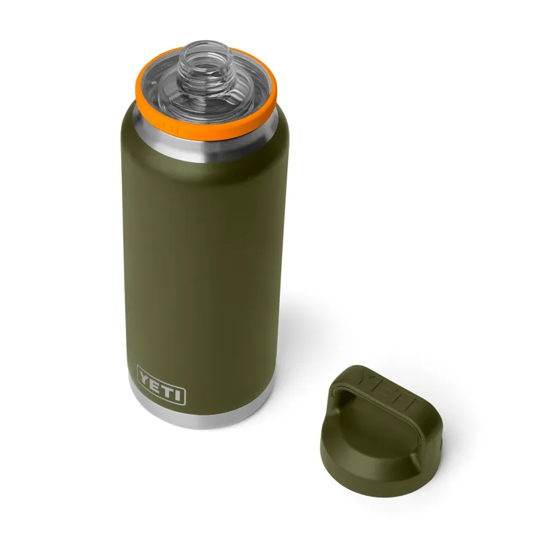 Yeti Rambler 36oz Chug Bottle in Olive/King Crab Orange-1