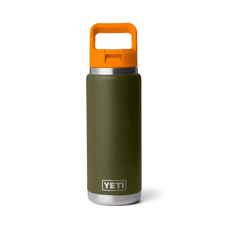 Yeti 26oz Straw Bottle in Olive/King Crab Orange