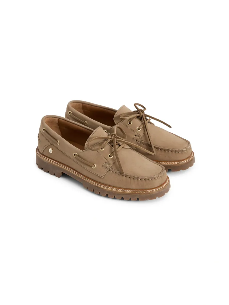 Fairfax and Favor Aldeburgh Deck Shoe in Fawn Suede-1