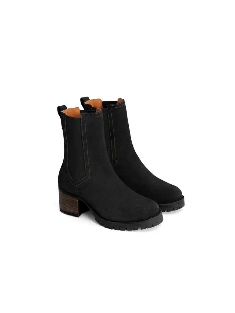 Fairfax and Favor Heeled Boudica Boot in Black Suede-1