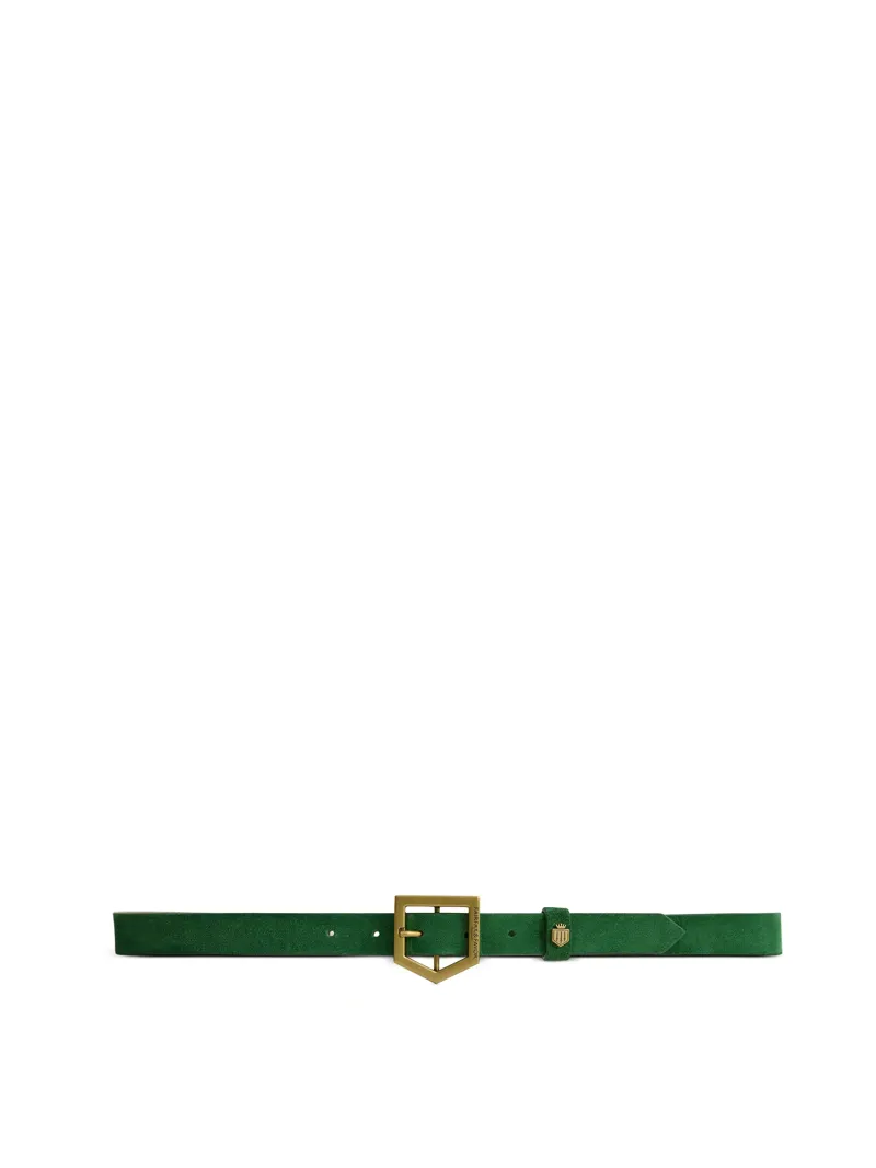Fairfax and Favor Sennowe Belt in Clover Green Suede-4