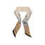 Fairfax and Favor Mannington Twill Silk Scarf in White/Navy/Orange