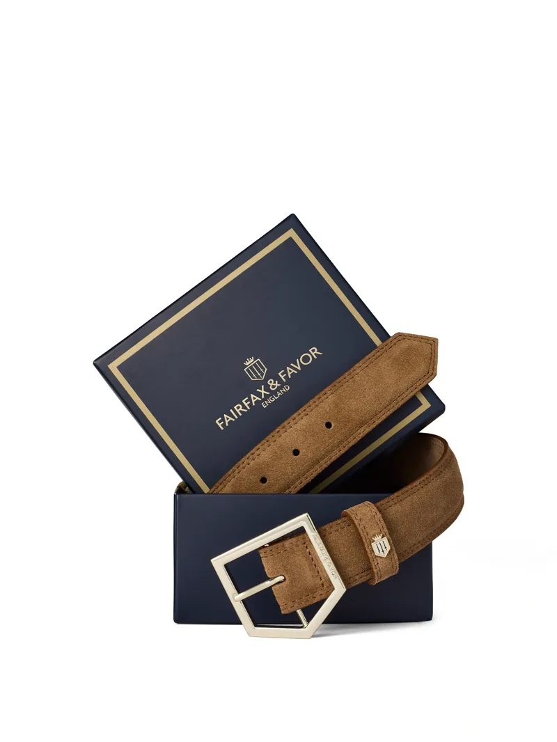 Fairfax and Favor Felbrigg Belt in Tan Suede-3