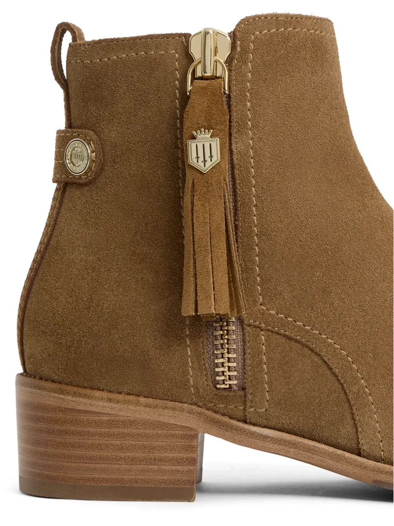 Fairfax and Favor Flat Oakham Ankle Boot in Tan Suede-2