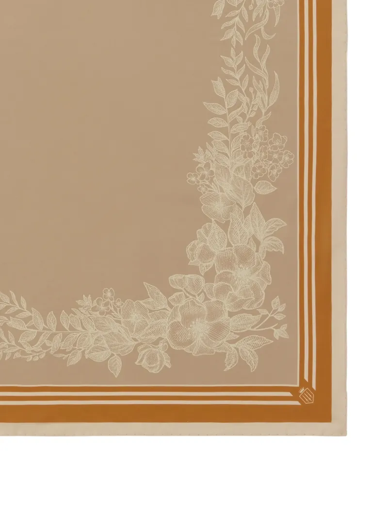 Fairfax and Favor Mannington Silk Scarf in Beige/White/Orange-2