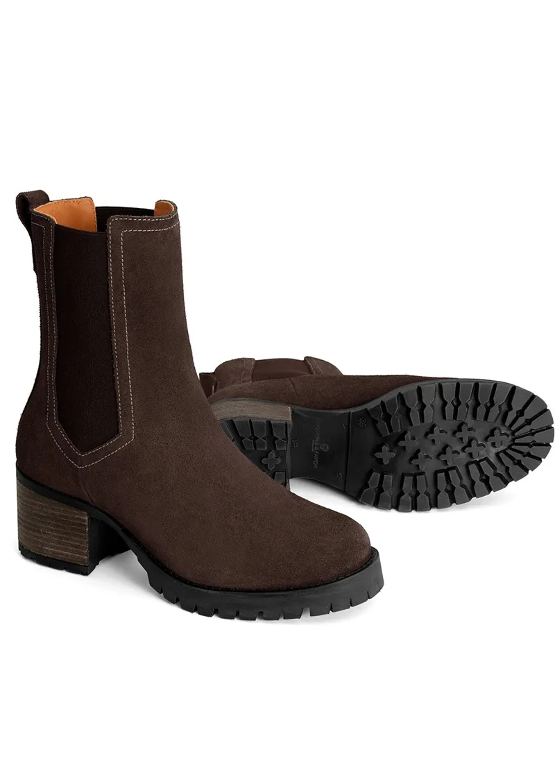 Fairfax and Favor Heeled Boudica Boots in Chocolate Suede-1