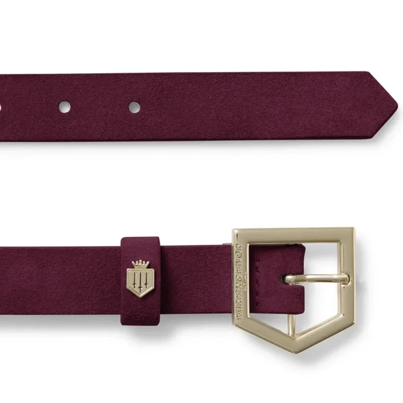 Fairfax and Favor Sennowe Belt in Elderberry Suede-1