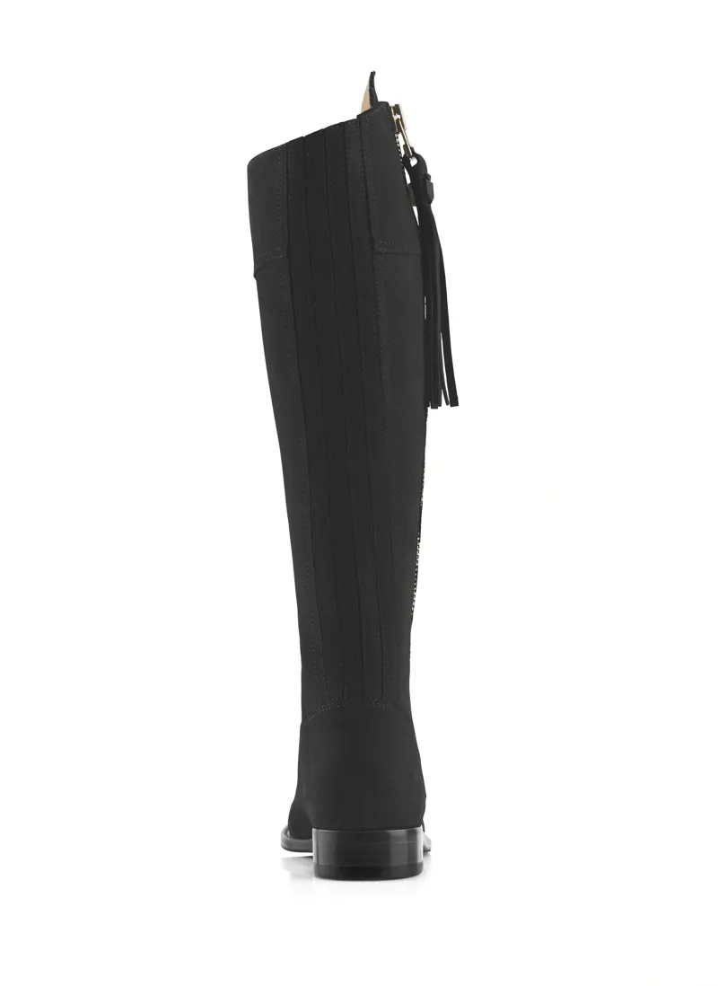 Fairfax and Favor Regina Flat Boots Sporting Fit in Black Suede-5
