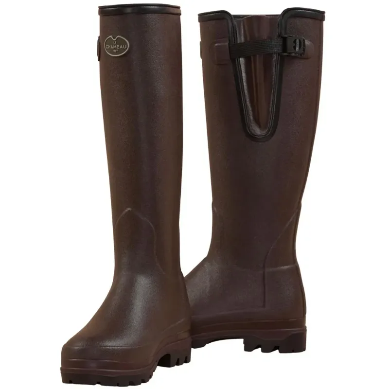 Le Chameau Womens Vierzonord Neo Lined Wellington Boots in Marron Fonce-1