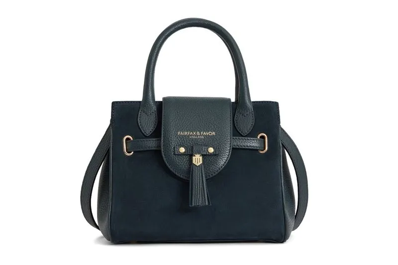Fairfax and Favor Mini Windsor Bag in Teal Suede