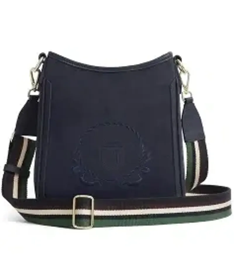 Fairfax and Favor Richmond Messenger Bag in Navy Suede