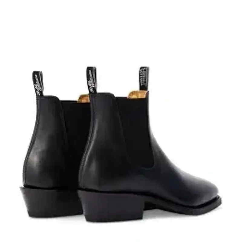 R M Williams Comfort Lady Yearling Chelsea Boot in Black Leather-1