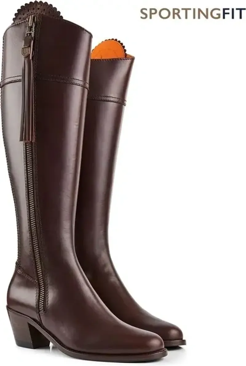Fairfax and Favor Regina Heeled Boot Sporting Fit in Mahogany Leather-5