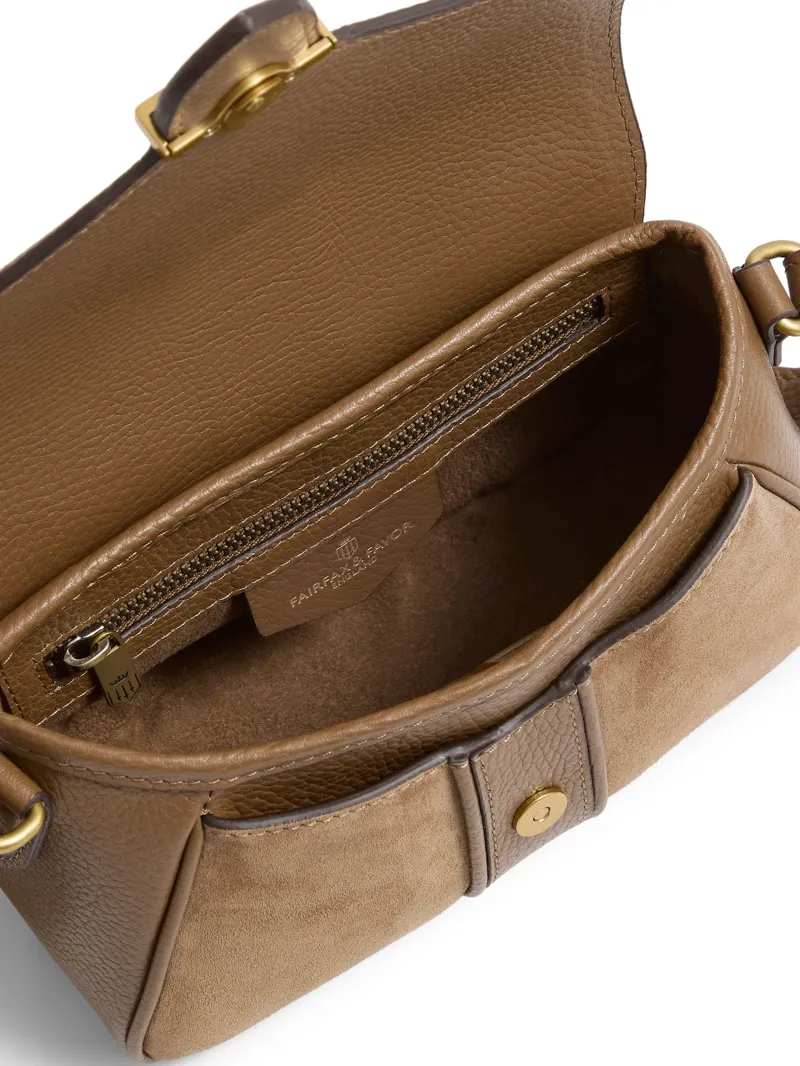 Fairfax and Favor Aviemore Cross Body Bag in Tan Suede-3