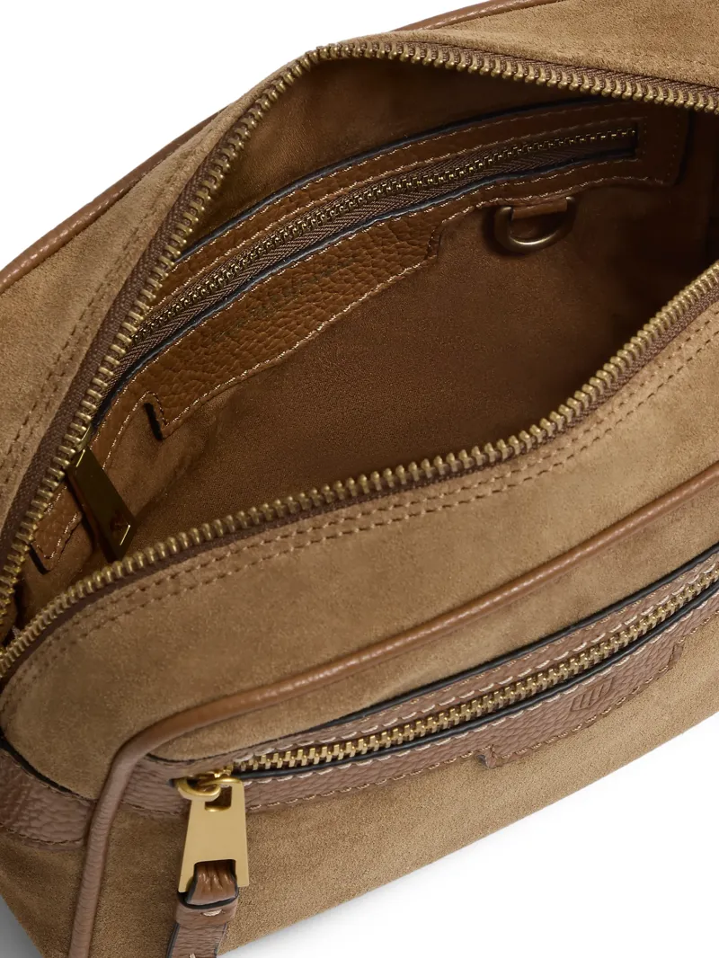 Fairfax and Favor Fulham Crossbody Bag in Tan Suede-3