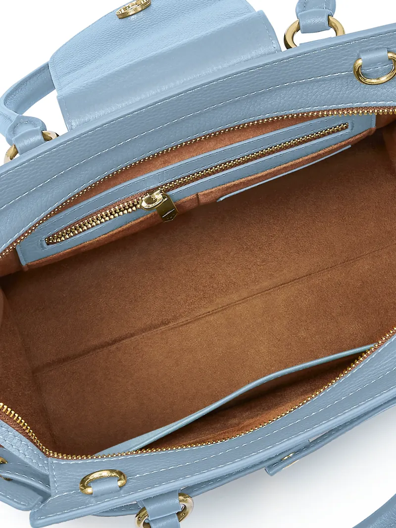 Fairfax and Favor Windsor Tote Bag in Sky Blue Suede-4