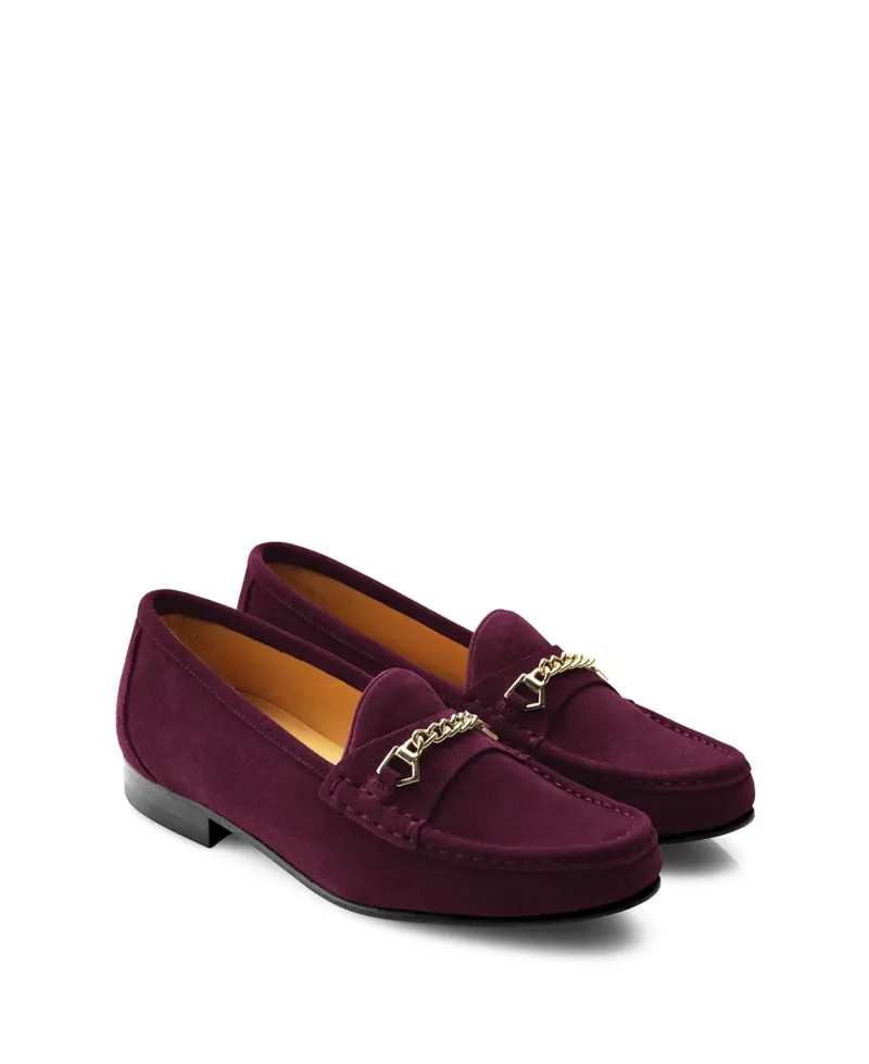 Fairfax and Favor Stockist Exclusive Apsley Loafer in Elderberry Suede-1