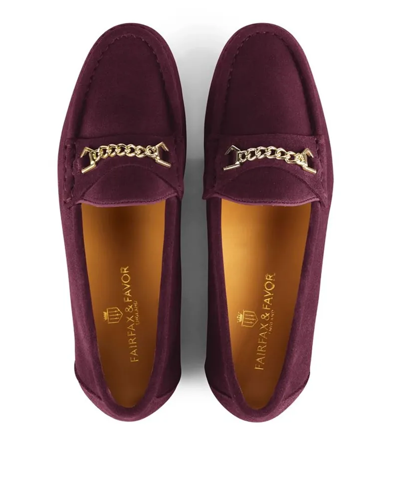 Fairfax and Favor Stockist Exclusive Apsley Loafer in Elderberry Suede-2