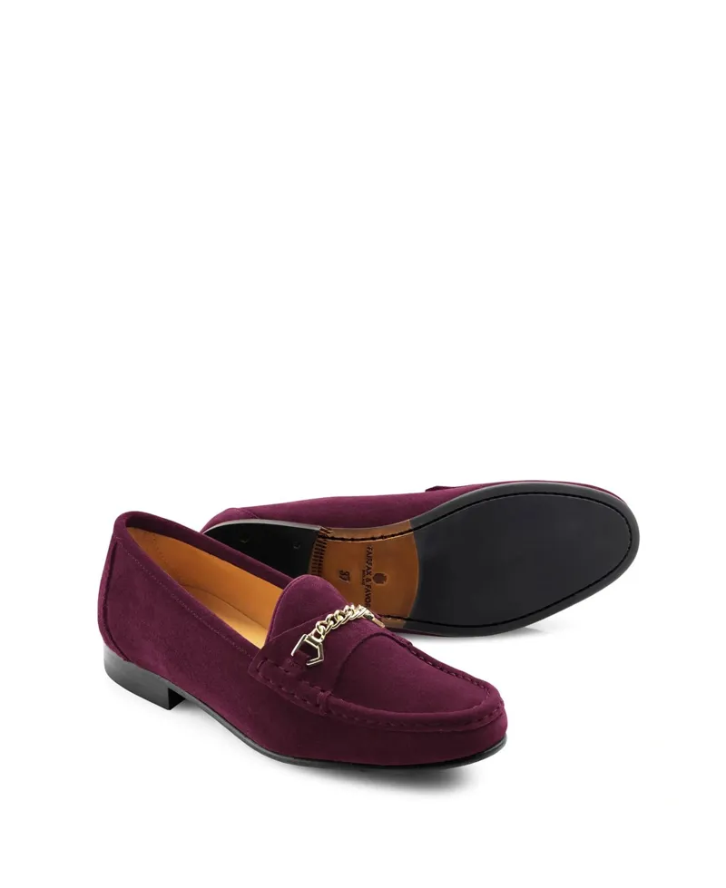 Fairfax and Favor Stockist Exclusive Apsley Loafer in Elderberry Suede-3