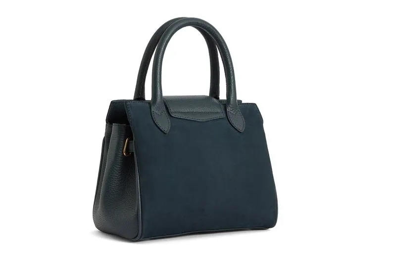 Fairfax and Favor Mini Windsor Bag in Teal Suede-2