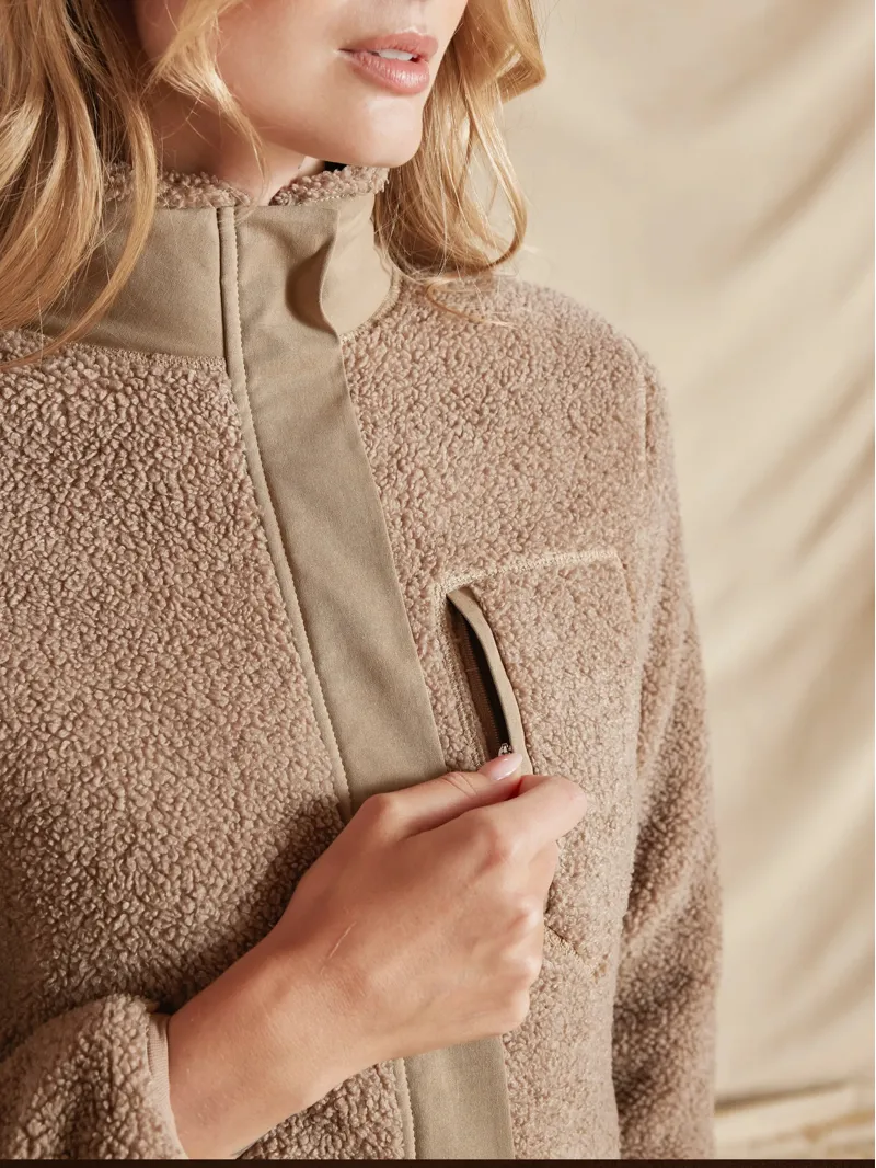 Fairfax and Favor Agnes Fleece Jacket in Fawn-3