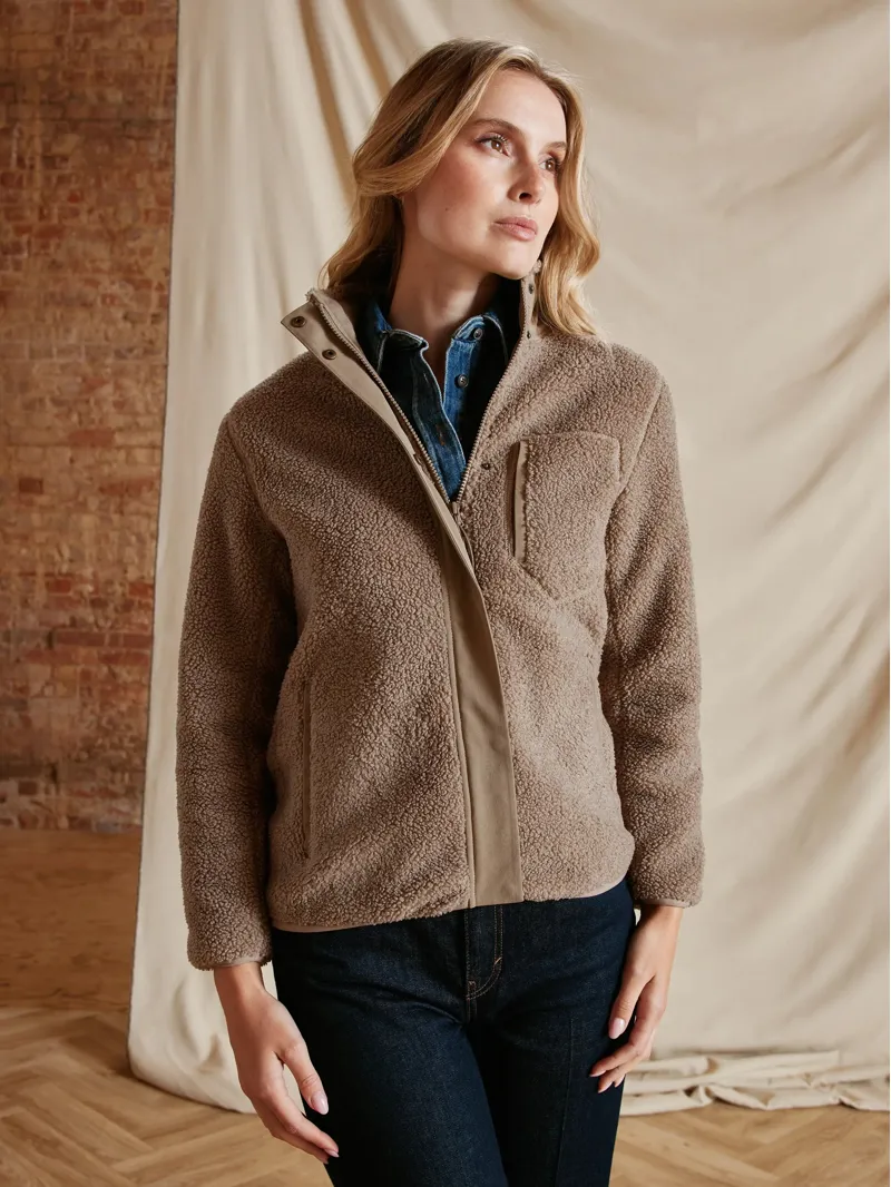 Fairfax and Favor Agnes Fleece Jacket in Fawn-1